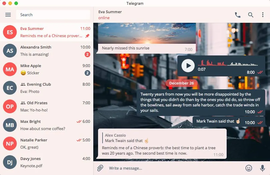 Dark Jungle Telegram Desktop Theme preview