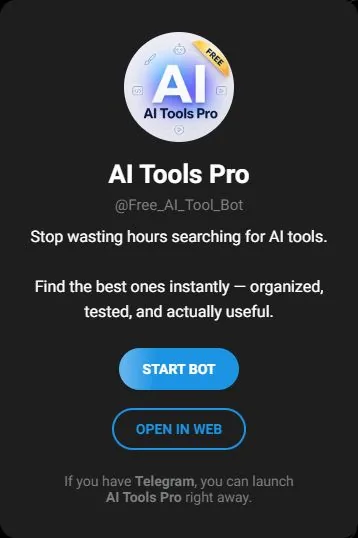 AI Tools Pro public Telegram profile