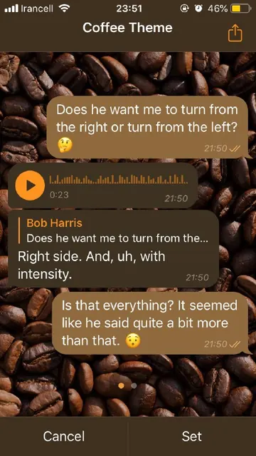 Coffee iPhone theme — creator preview