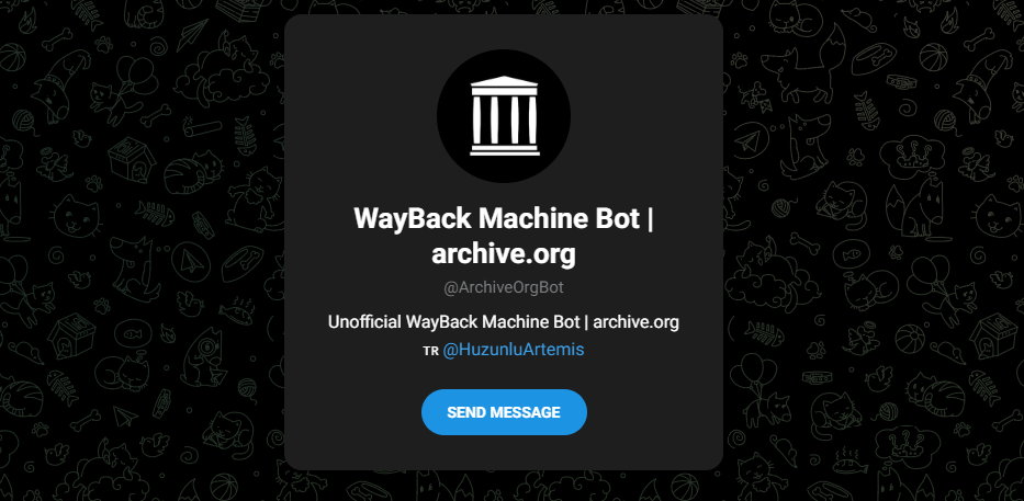 WayBack Machine Telegram Bot