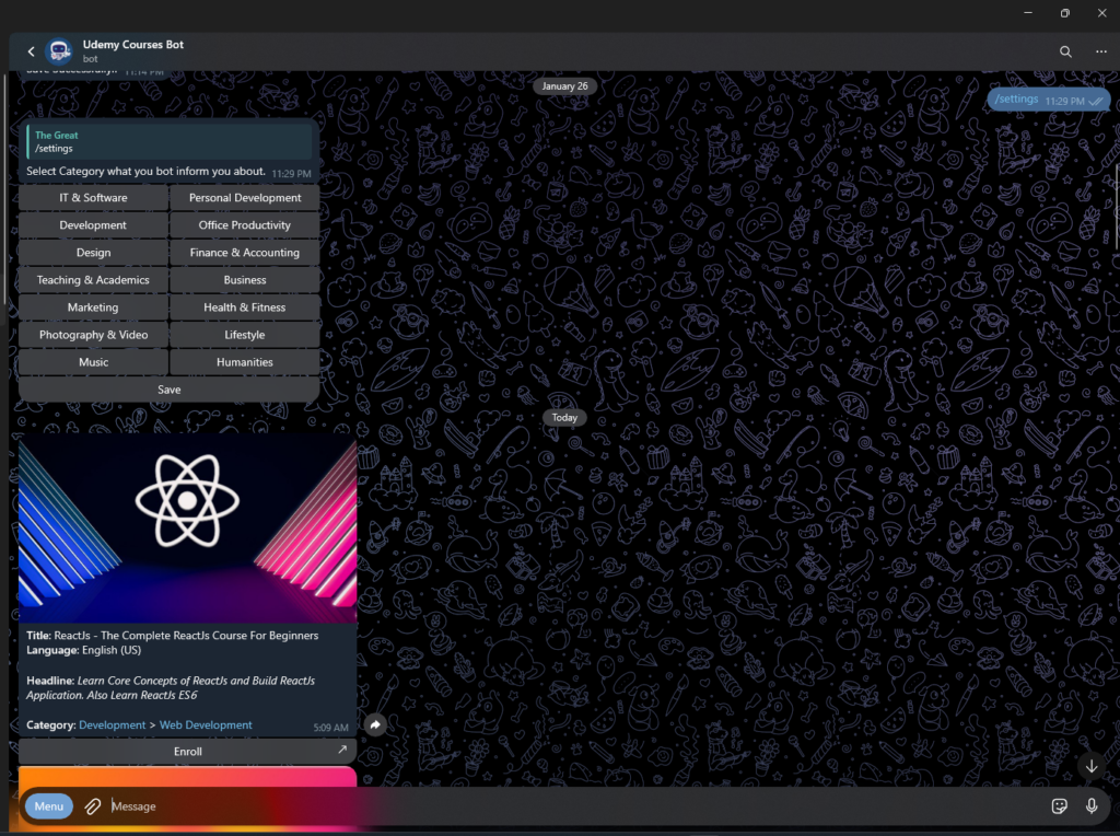 How Udemy Courses Bot works